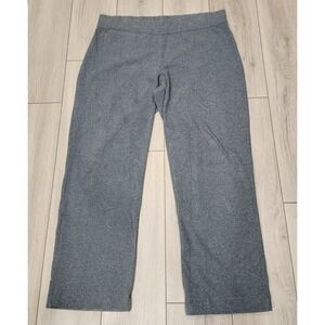 Lands End Starfish Gray Knit Straight Leg Pants Women 1X/P 16W-18W Zip Pocket
